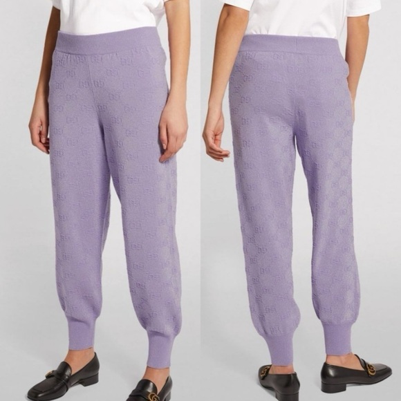 GUCCI Wool-Rich GG Supreme Sweatpants - Picture 1 of 15